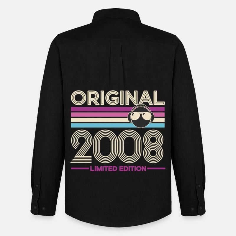 Original 2008 Limited Edition Retro - Männer Oxford Hemd von Stanley/Stella - Schwarz