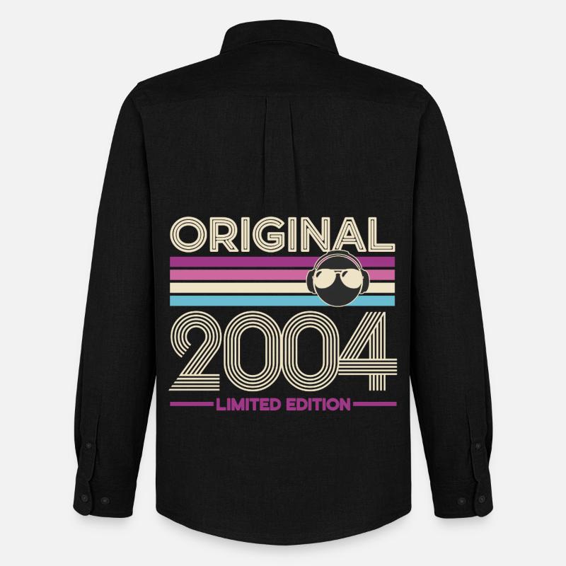 Original 2004 Limited Edition Retro - Männer Oxford Hemd von Stanley/Stella - Schwarz
