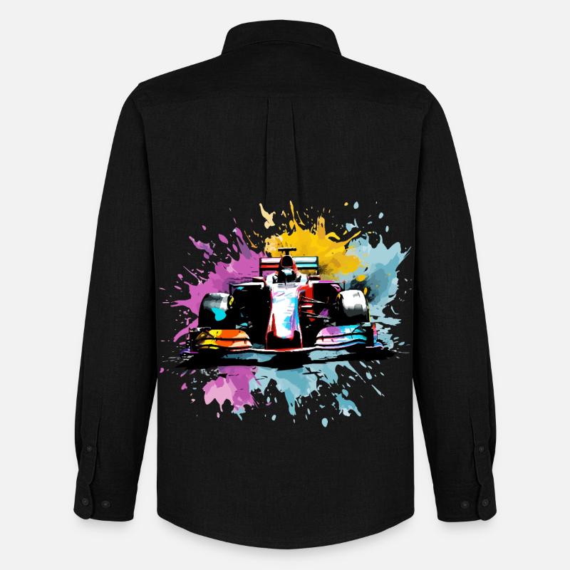 Bunte Splash Art Rush Rennfahrer-Rennen - Männer Oxford Hemd von Stanley/Stella - Schwarz