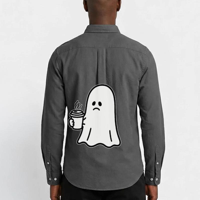 Geist Kaffee Halloween Süßes oder Saures Männer Oxford Hemd von Stanley/Stella