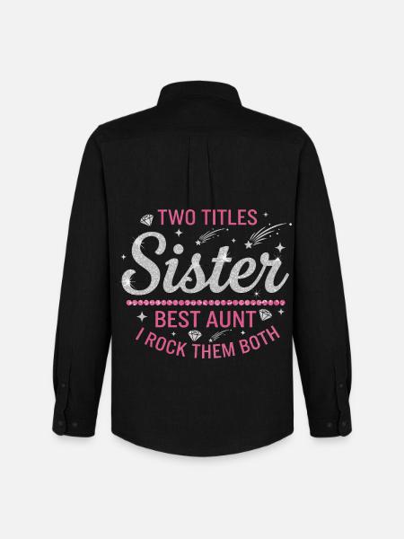 Sister Best Aunt Rock - Männer Oxford Hemd von Stanley/Stella - Schwarz