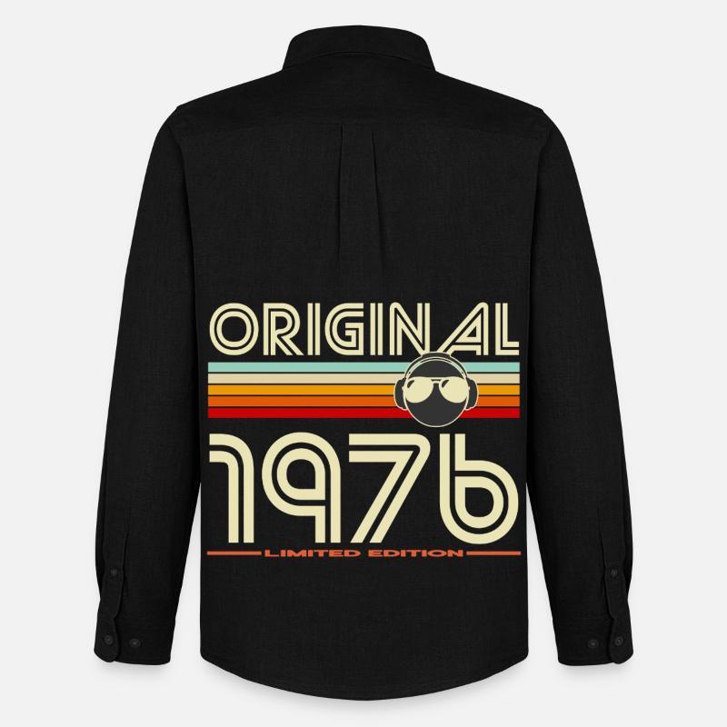 Originale Retro-Kopfhörer von 1976 - Männer Oxford Hemd von Stanley/Stella - Schwarz