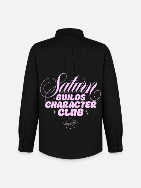 Saturn Charakterclub Print - Männer Oxford Hemd von Stanley/Stella - Schwarz