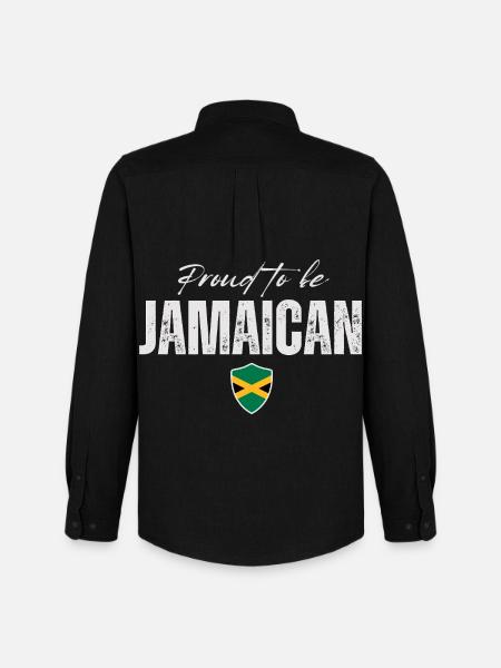 Proud Jamaican, Made in Jamaica - Men's Oxford Shirt by Stanley/Stella - black