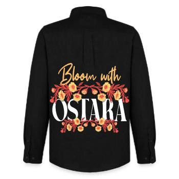 Blühe mit Ostara Frohe Ostern Ostara - Männer Oxford Hemd von Stanley/Stella - Schwarz - Hinten - AI Model Male 185 dark (185cm)