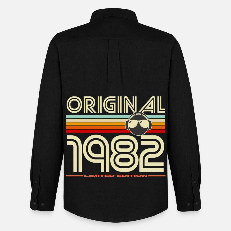 Originale Retro-Edition von 1982 - Männer Oxford Hemd von Stanley/Stella - Schwarz