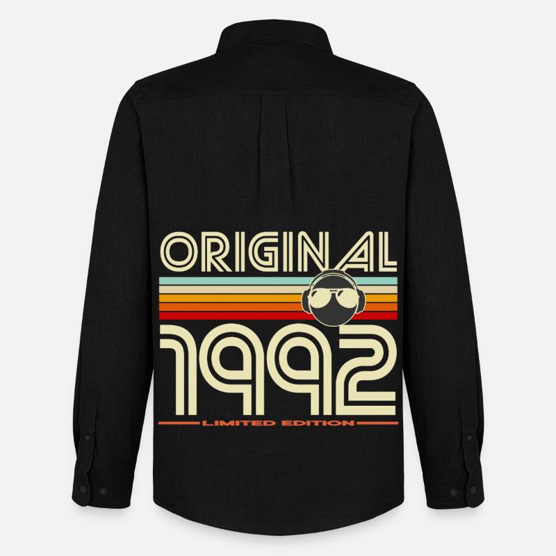 Originale Retro-Edition von 1992 - Männer Oxford Hemd von Stanley/Stella - Schwarz