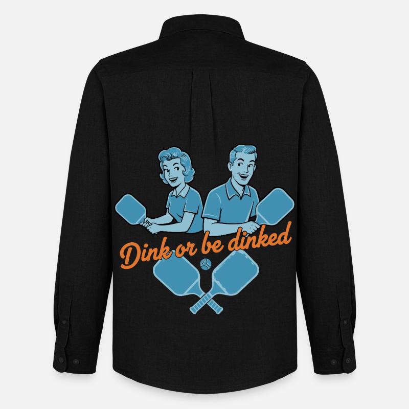 Pickleball-lustiger Spieler Dink Oder Werde Liebe - Männer Oxford Hemd von Stanley/Stella - Schwarz