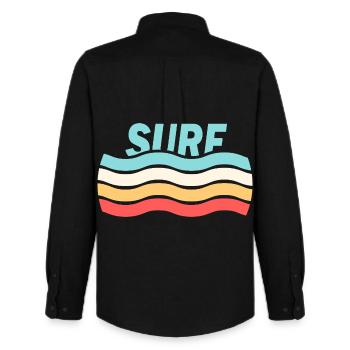 Surfer - Chemise Oxford homme Stanley/Stella - noir - Dos - AI Model Male 185 dark (185cm)