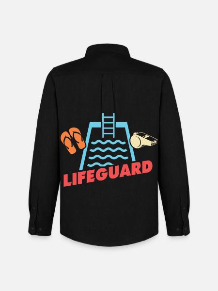 Lifeguards Love Lifeguard Swimmers - Men's Oxford Shirt by Stanley/Stella - black