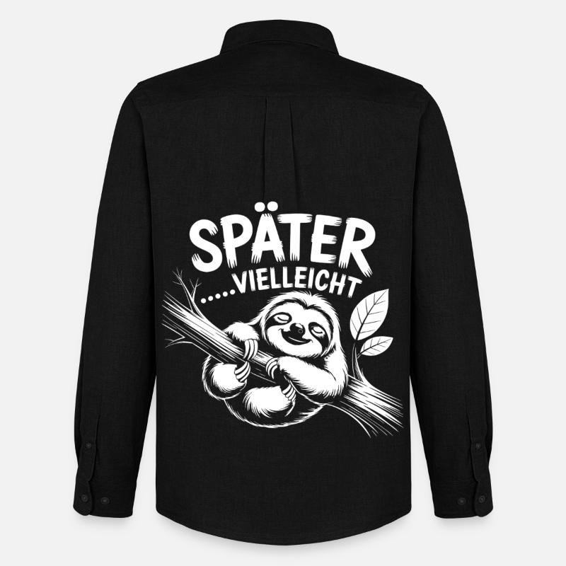 Faultier Chill - Männer Oxford Hemd von Stanley/Stella - Schwarz