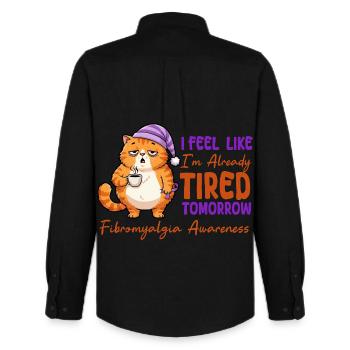 Feel Like I'm Already Tired Tomorrow Fibromyalgia - Men's Oxford Shirt by Stanley/Stella - black - Back - AI Model Male 185 dark (185cm)