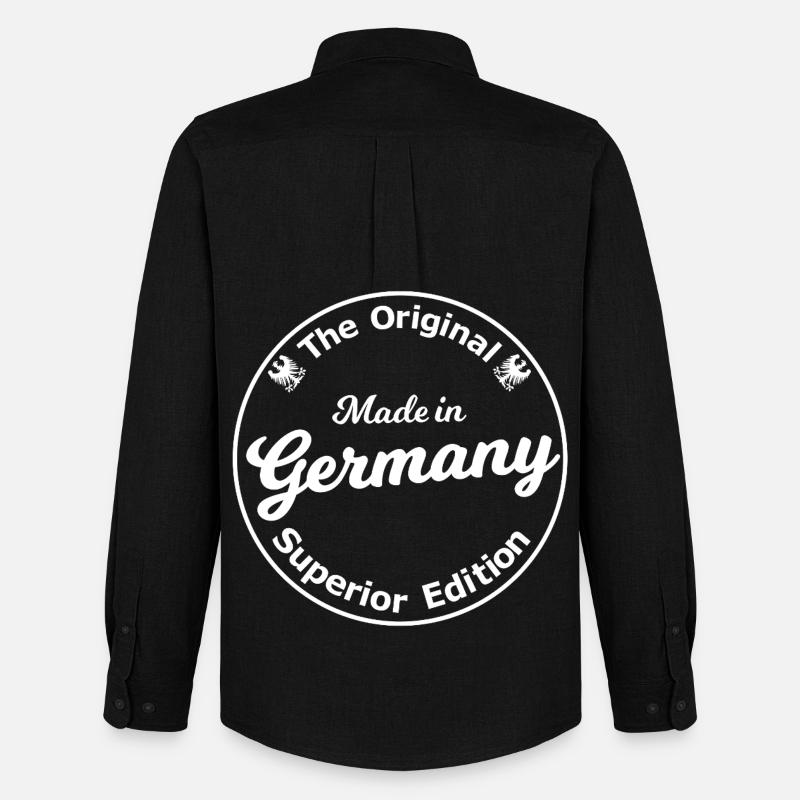Original German Badge - Männer Oxford Hemd von Stanley/Stella - Schwarz