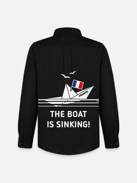 Das Boot sinkt! (Frankreich / NEG) - Männer Oxford Hemd von Stanley/Stella - Schwarz