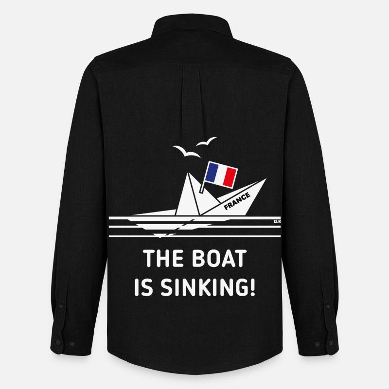 Das Boot sinkt! (Frankreich / NEG) - Männer Oxford Hemd von Stanley/Stella - Schwarz