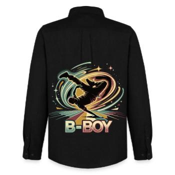 B-Boy Breakdance Hip Hop Dance Streetstyle - Men's Oxford Shirt by Stanley/Stella - black - Back - AI Model Male 185 dark (185cm)