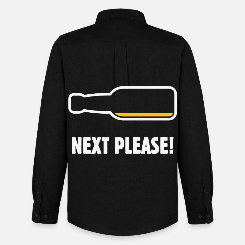 Next Please! (Bier / Bierchen / NEG 2C) - Männer Oxford Hemd von Stanley/Stella - Schwarz