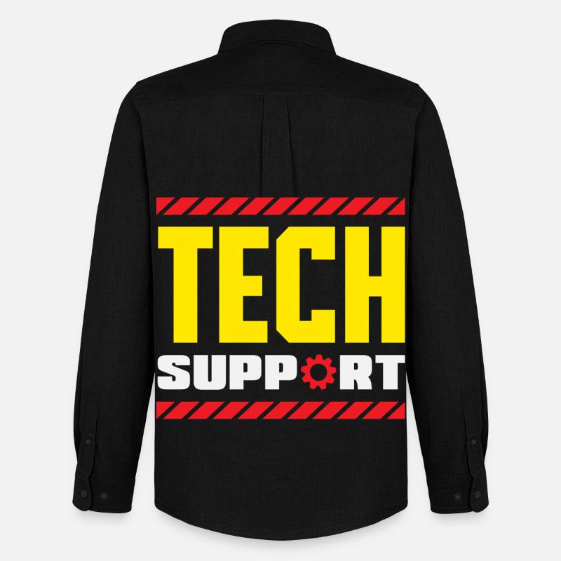Tech Support Mitarbeiter Zahnrad Industrial - Männer Oxford Hemd von Stanley/Stella - Schwarz