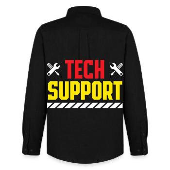 Tech Support Crew Tool Repair Service - Men's Oxford Shirt by Stanley/Stella - black - Back - AI Model Male 185 dark (185cm)
