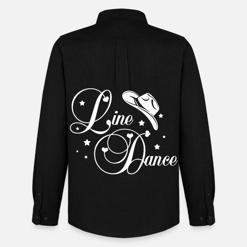 Line Dance Script - Männer Oxford Hemd von Stanley/Stella - Schwarz