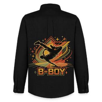 B-Boy Breakdance Hip Hop Streetstyle - Men's Oxford Shirt by Stanley/Stella - black - Back - AI Model Male 185 dark (185cm)