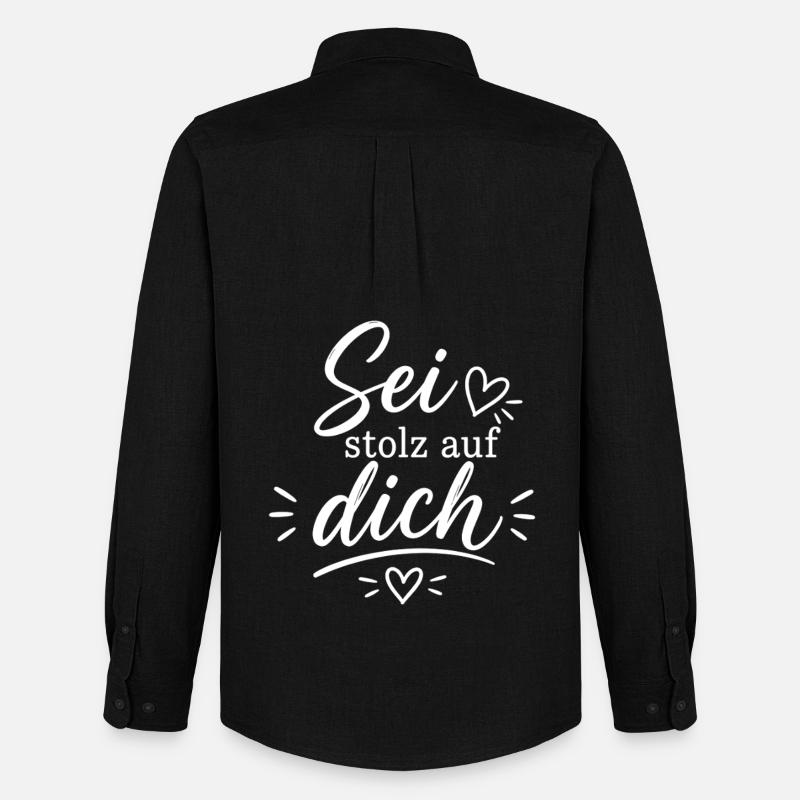 Sei stolz auf dich – Positive Botschaft - Männer Oxford Hemd von Stanley/Stella - Schwarz