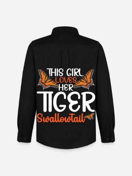  Tiger Swallowtail Lover Butterfly Insect Tiger - Men's Oxford Shirt by Stanley/Stella - black