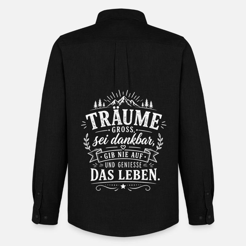 Träume Groß – Dankbarkeit & Lebensfreude - Männer Oxford Hemd von Stanley/Stella - Schwarz