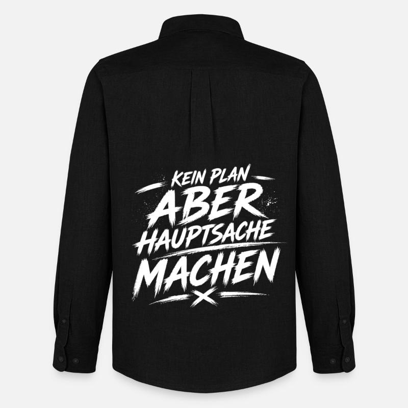 Kein Plan Aber Machen - Männer Oxford Hemd von Stanley/Stella - Schwarz