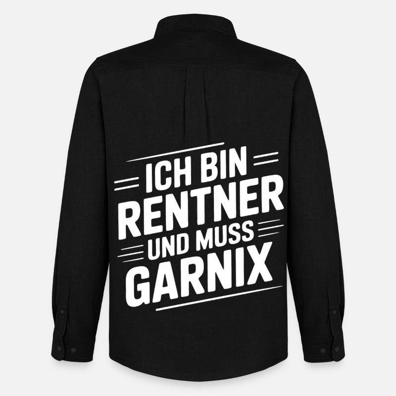 Ich bin Rentner – Muss Garnix - Männer Oxford Hemd von Stanley/Stella - Schwarz