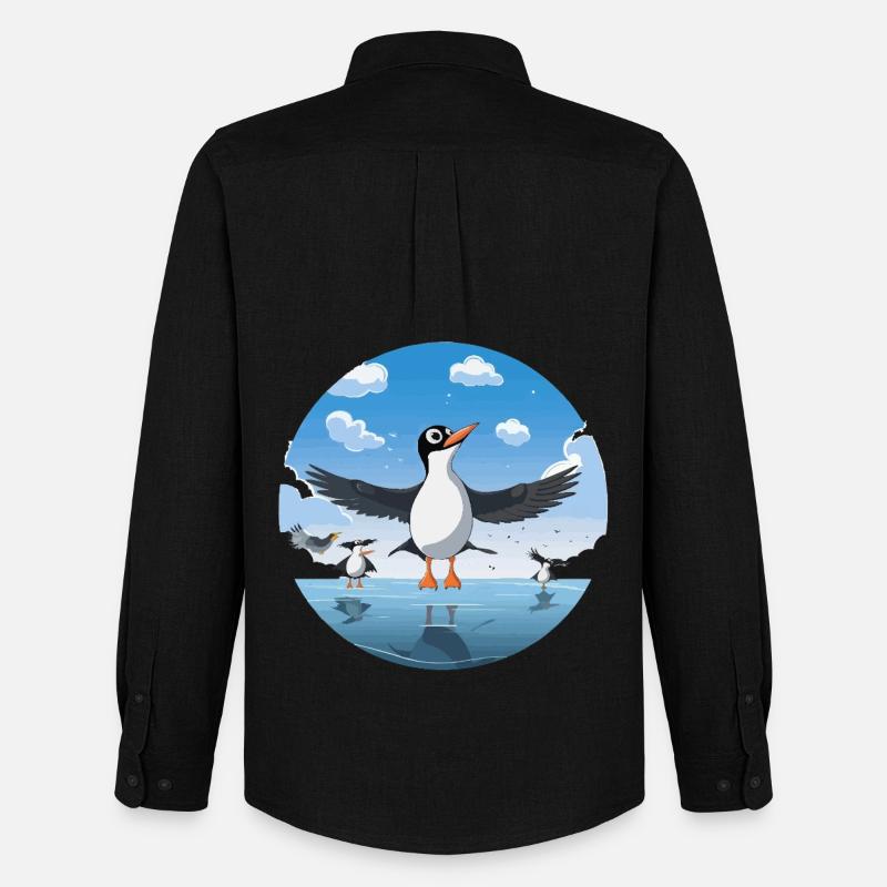 Pinguin Kreis am Eissee - Männer Oxford Hemd von Stanley/Stella - Schwarz