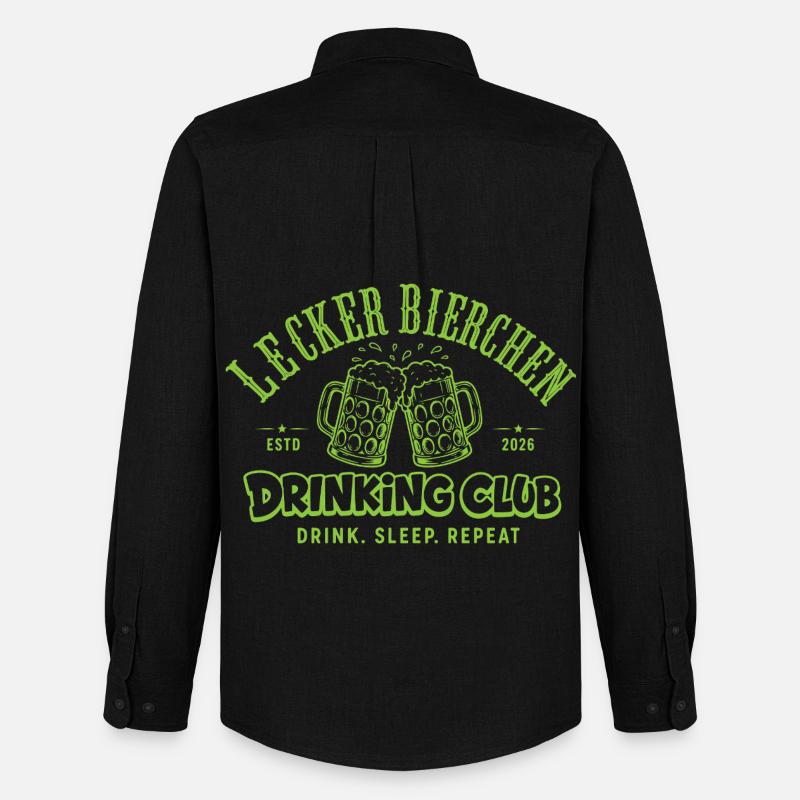 Lecker Bierchen Drinking Club | Malle Daydrinking  - Männer Oxford Hemd von Stanley/Stella - Schwarz