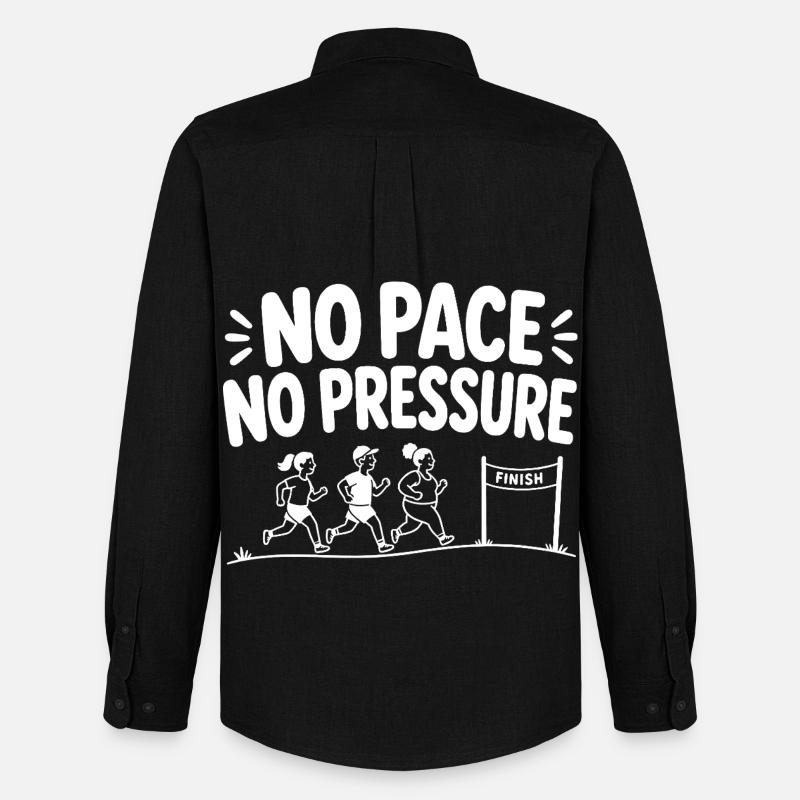 No Pace No Pressure - Männer Oxford Hemd von Stanley/Stella - Schwarz