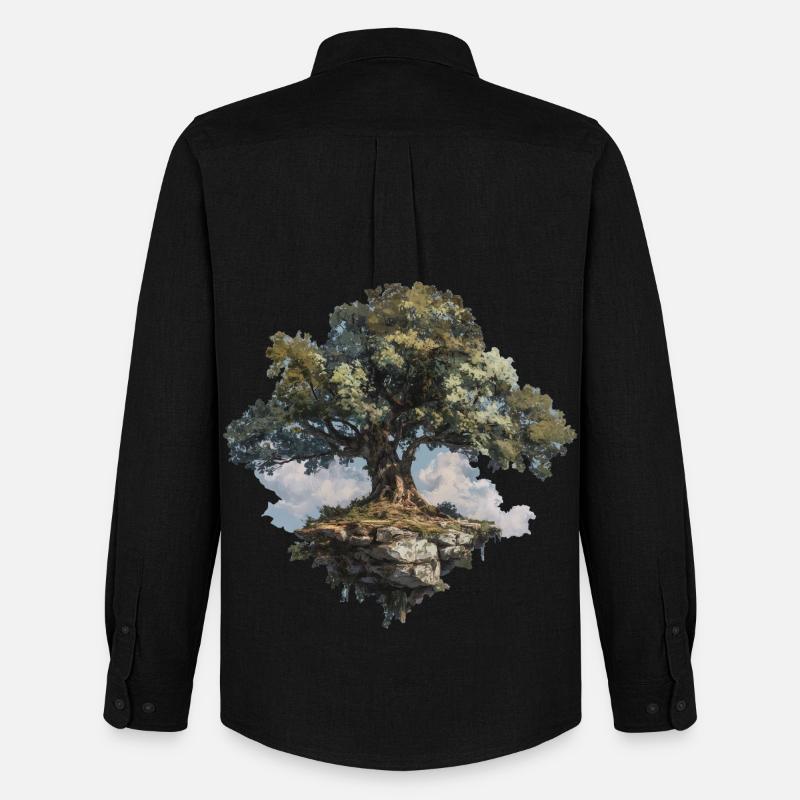 Baum - Männer Oxford Hemd von Stanley/Stella - Schwarz