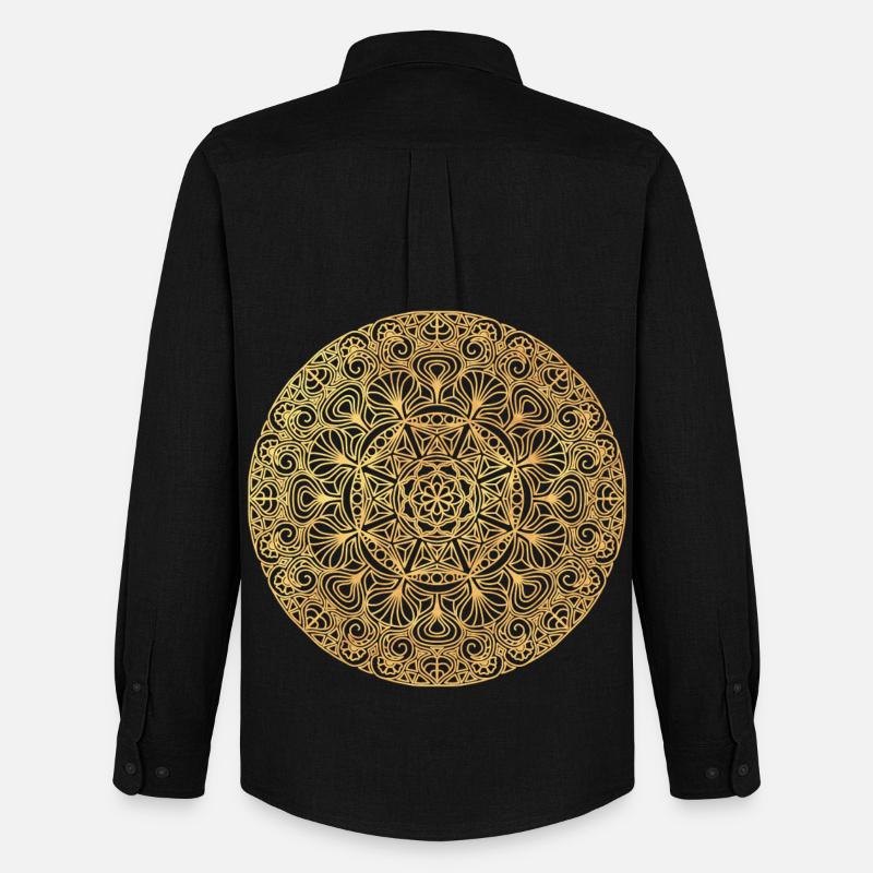 Jugendstil  Mandala - gold - Männer Oxford Hemd von Stanley/Stella - Schwarz