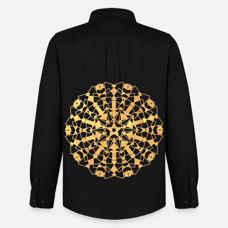 Mandala geometrisch - gold - Männer Oxford Hemd von Stanley/Stella - Schwarz