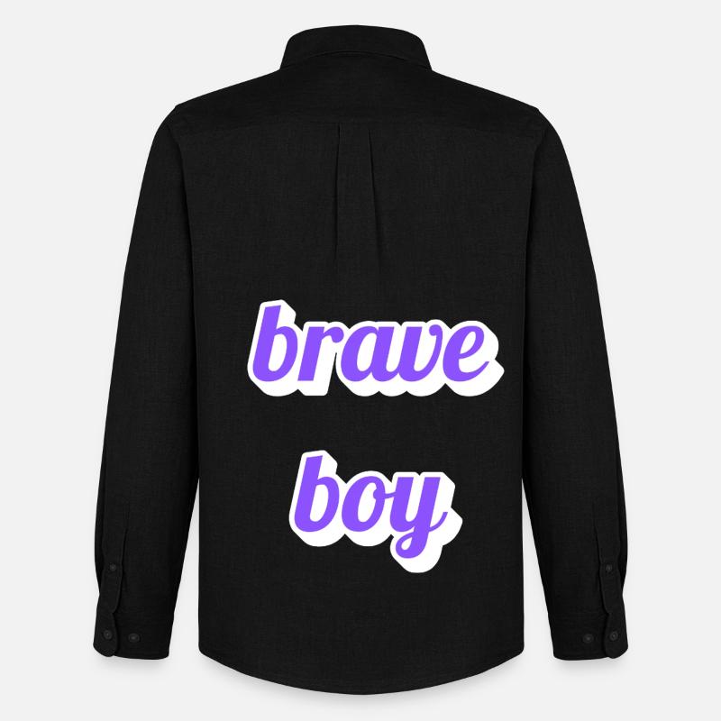 Brave Boy Schriftzug - Männer Oxford Hemd von Stanley/Stella - Schwarz