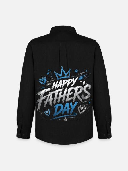 Happy Father Day Chart - Father's Day - Men's Oxford Shirt by Stanley/Stella - black