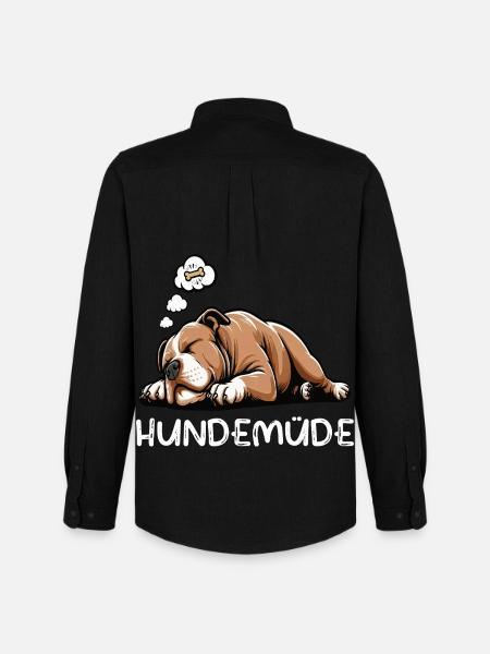 Hundemüde American Bully Bully Pit Bullybesitzer - Männer Oxford Hemd von Stanley/Stella - Schwarz