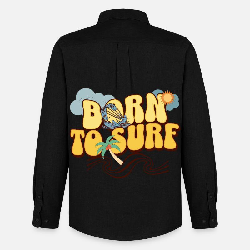 Born To Surf - Männer Oxford Hemd von Stanley/Stella - Schwarz