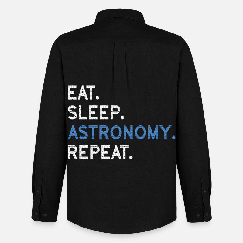 Eat Sleep Astronomy Repeat - Männer Oxford Hemd von Stanley/Stella - Schwarz