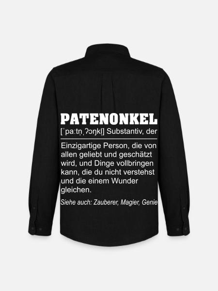 Lustige Patenonkel Definition Geschenkidee - Männer Oxford Hemd von Stanley/Stella - Schwarz