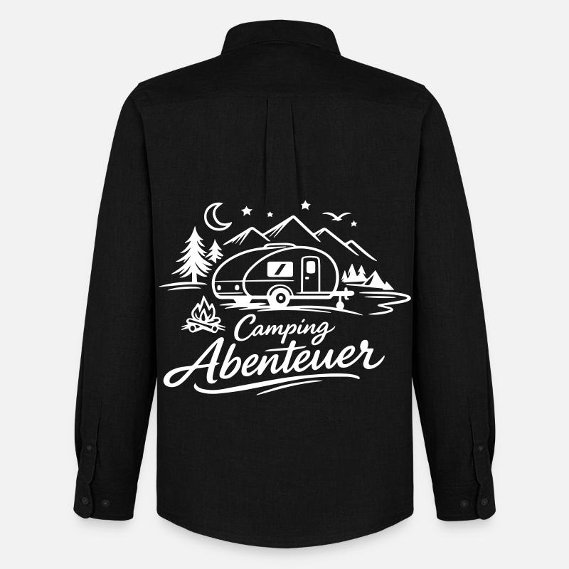 Camping Abenteuer - Männer Oxford Hemd von Stanley/Stella - Schwarz