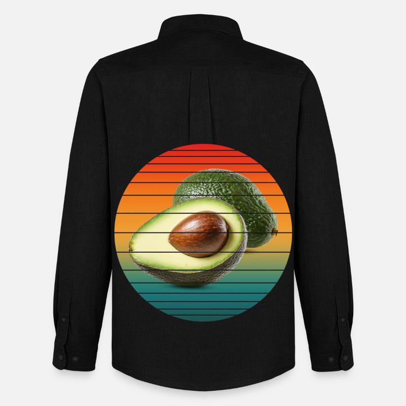 Avocadofrucht - Männer Oxford Hemd von Stanley/Stella - Schwarz