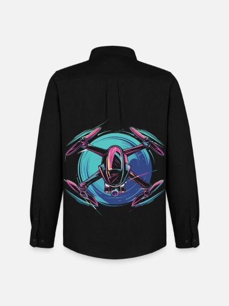 Neon Drone - Men's Oxford Shirt by Stanley/Stella - black