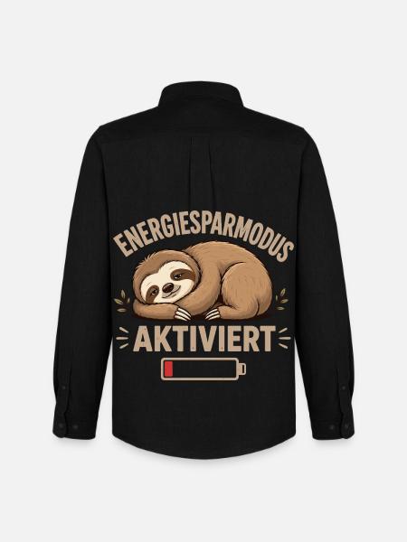 Faultier Energiesparmodus Aktiviert Shirt - Männer Oxford Hemd von Stanley/Stella - Schwarz