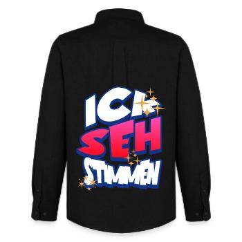 Ick Seh Stimmen Berliner Dialekt Spruch - Männer Oxford Hemd von Stanley/Stella - Schwarz - Hinten - AI Model Male 185 dark (185cm)