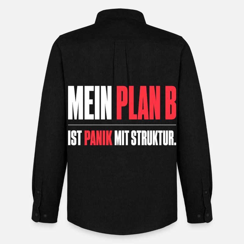 Mein Plan B - Männer Oxford Hemd von Stanley/Stella - Schwarz