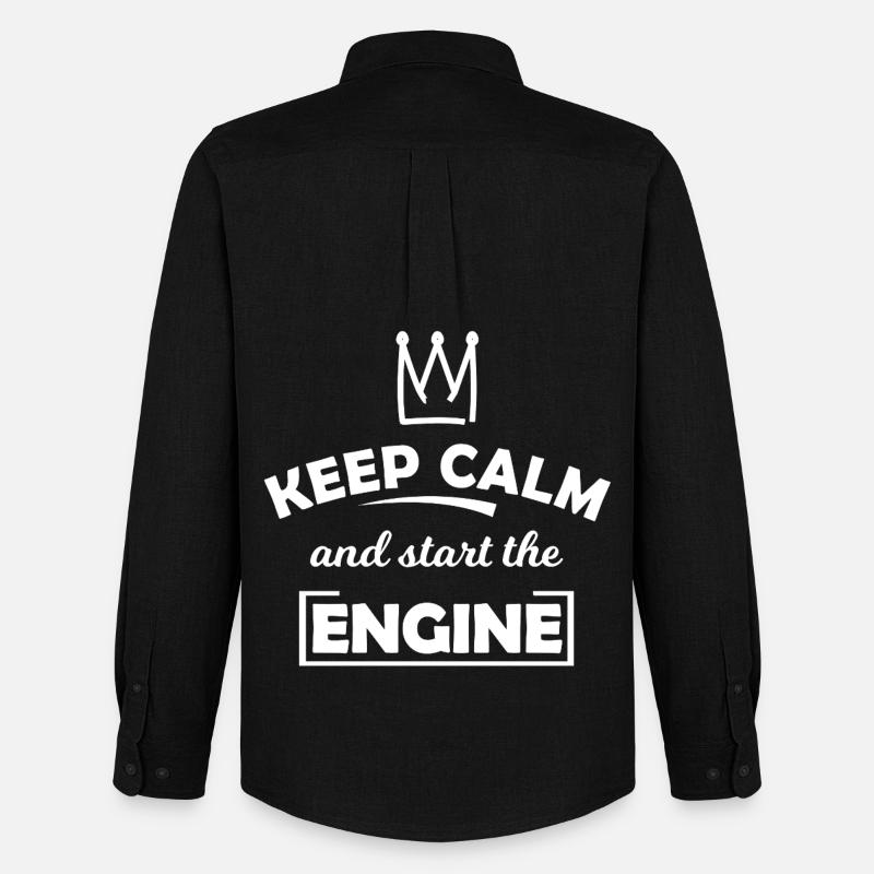 Keep Calm and Start the Engine - Männer Oxford Hemd von Stanley/Stella - Schwarz
