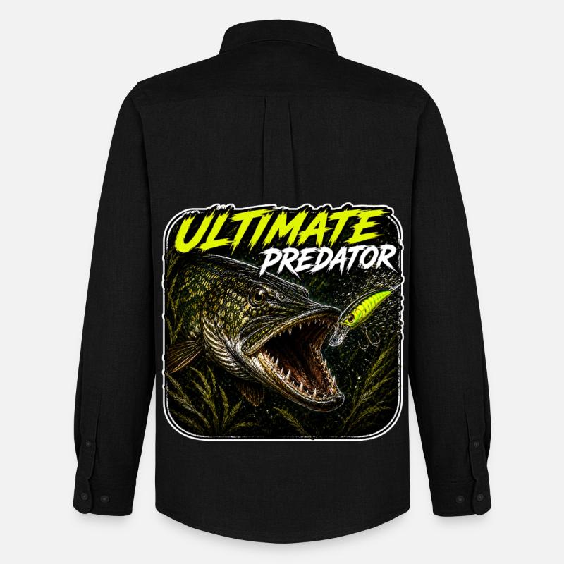Ultimatives Predator-Hechtfang-Design - Männer Oxford Hemd von Stanley/Stella - Schwarz
